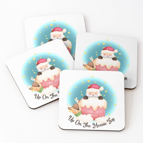 Item preview, Cute Santa and Reindeer on the House Top designed and sold by JanesCreations.