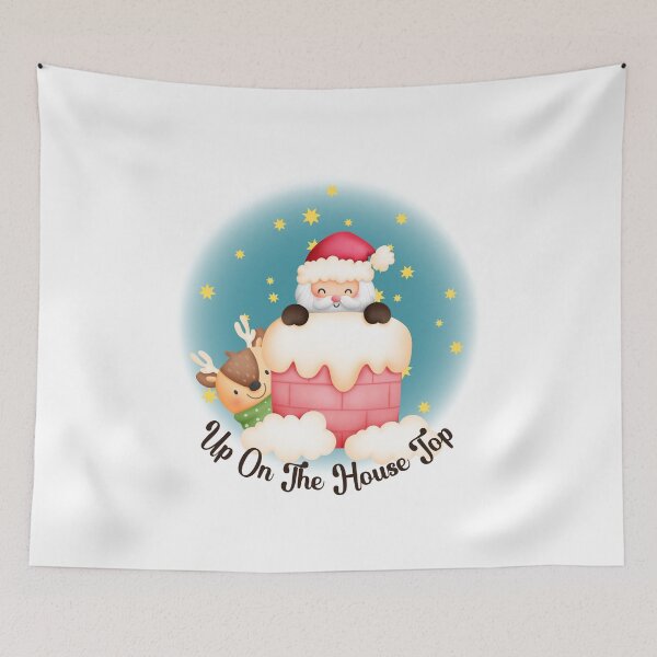 Item preview, Cute Santa and Reindeer on the House Top designed and sold by JanesCreations.