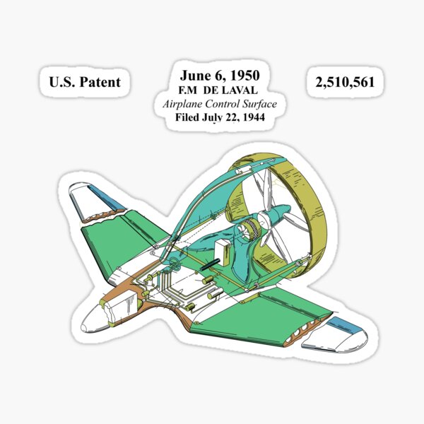 "1950 Old Vintage Airplane Part Patent Drawing " Sticker for Sale by