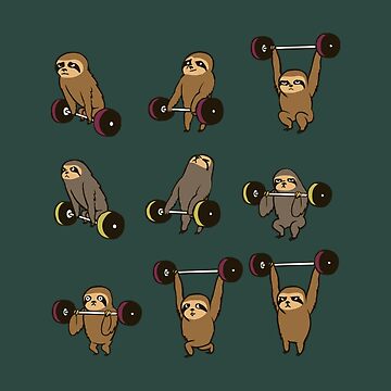 Artwork thumbnail, Funny sloth weightlifting by SophroniaWork
