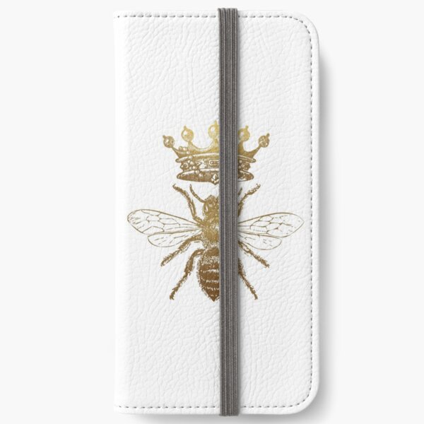 Queen Bee | Vintage Honey Bees | Gold and White | iPhone Wallet