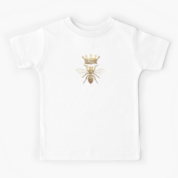 Queen Bee | Vintage Honey Bees | Gold and White | Kids T-Shirt