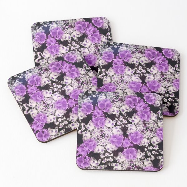 Item preview, flower kaleidoscope (081) - purple and white daisies designed and sold by expl-rations.