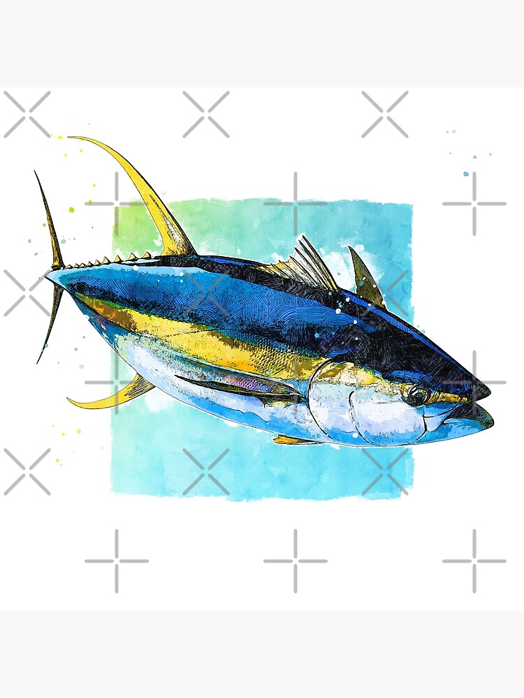 Yellowfin Tuna Fish Animal Art Art Print for Sale by
