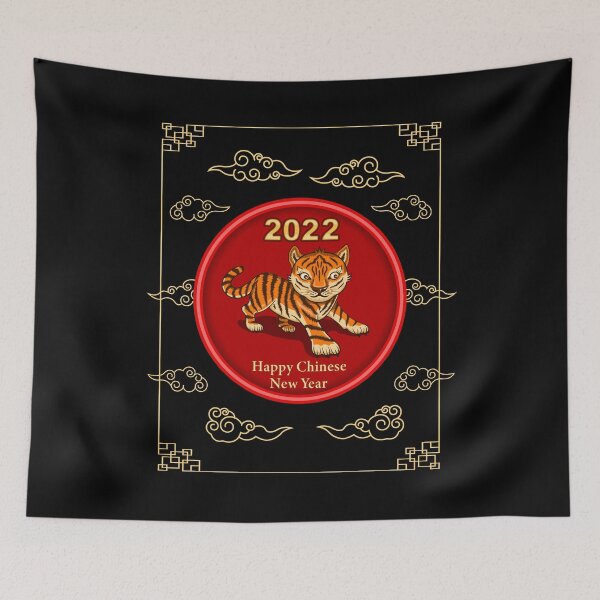Item preview, Happy Chinese New Year 2022 Year of the Tiger - Baby Tiger - Black designed and sold by johnta17.