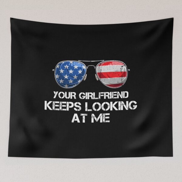 Item preview, Your Girlfriend Keeps Looking At Me American Flag Sunglasses designed and sold by kopleadias.