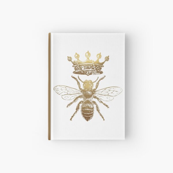 Queen Bee | Vintage Honey Bees | Gold and White | Hardcover Journal