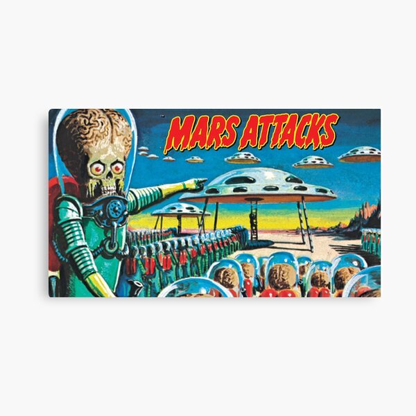 Mars Attacks, green alien Canvas Print