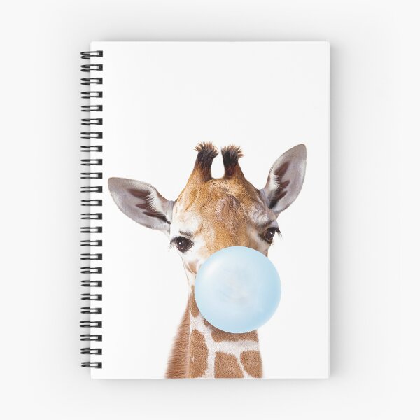 Item preview, Baby Giraffe Blowing Blue Bubble Gum, Baby Boy, Kids, Nursery, Baby Animals Art Print by Synplus designed and sold by synplus.