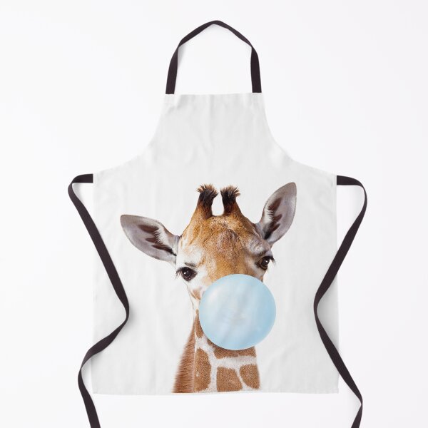 Item preview, Baby Giraffe Blowing Blue Bubble Gum, Baby Boy, Kids, Nursery, Baby Animals Art Print by Synplus designed and sold by synplus.