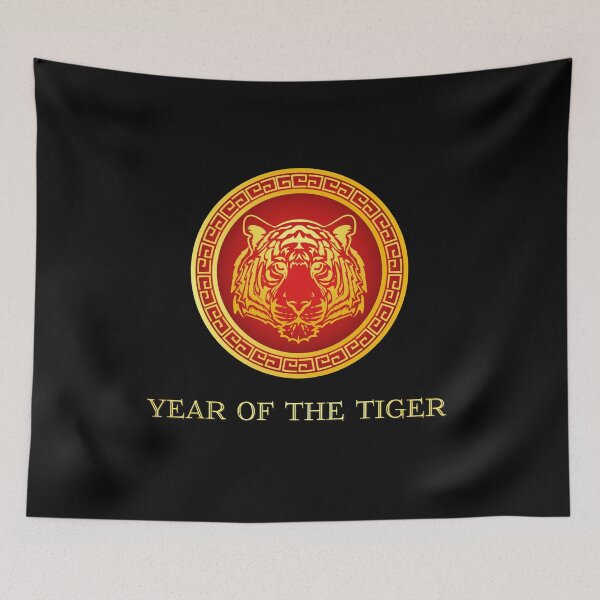 Item preview, Happy Chinese New Year 2022 Year of the Tiger Gold Tiger Head designed and sold by johnta17.