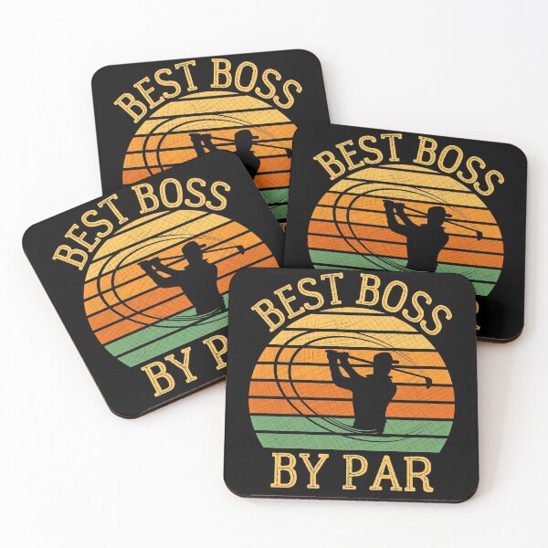 Item preview, Best Boss By Par, Fun Golfing Boss Gift with a distressed retro sunset design designed and sold by Auntieck.