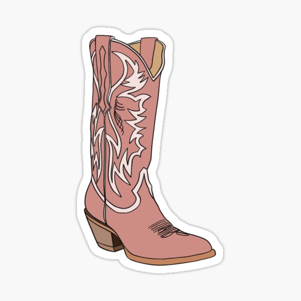 Pink Cowgirl Boot Sticker For Sale By Sammiekk Redbubble 4292