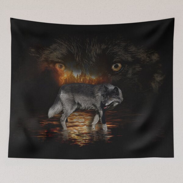 Item preview, Wolves and Wild Fire designed and sold by NaturePrints.
