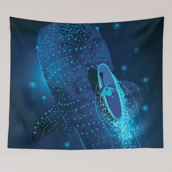 Item preview,  Whale Shark Night Blue Ocean designed and sold by SurfolioPrints.