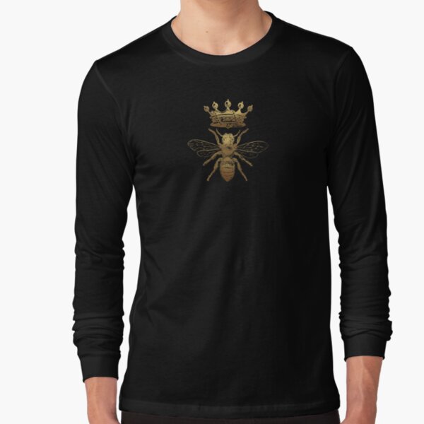 Queen Bee | Vintage Honey Bees | Gold and Black | Long Sleeve T-Shirt