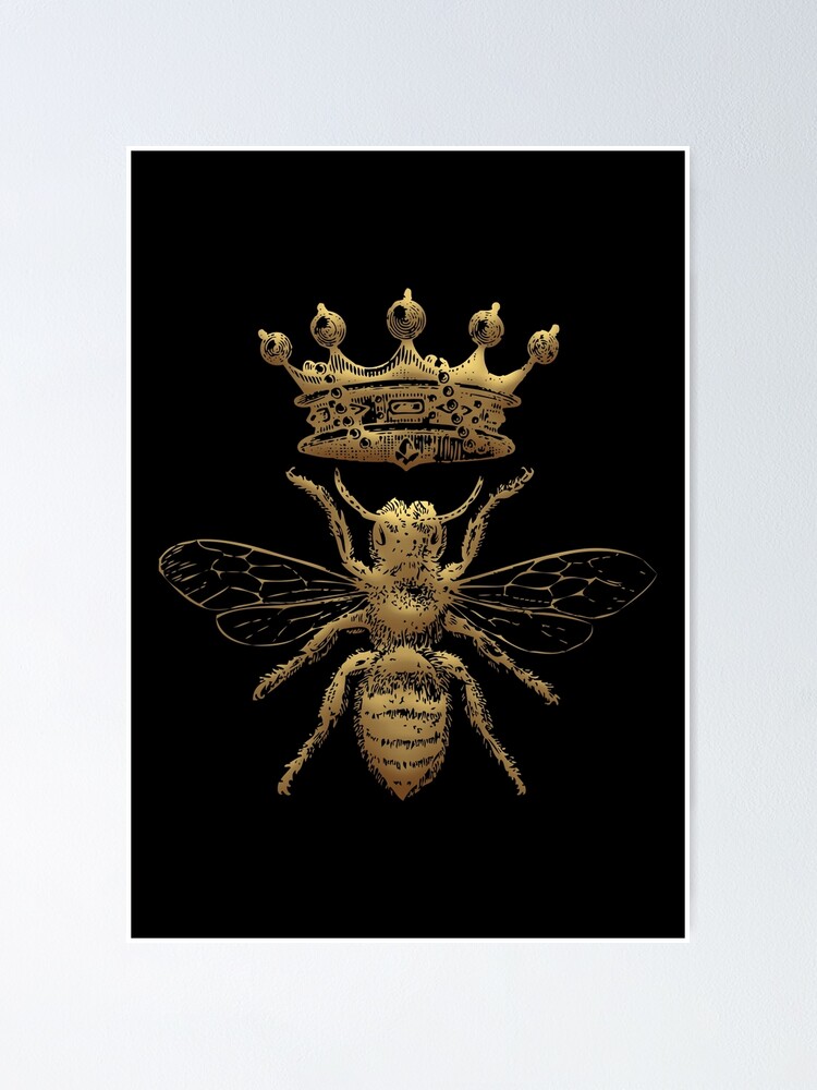 “Queen Bee | Vintage Honey Bees | Gold and Black | " Poster for Sale by
