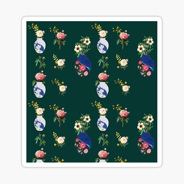 Luck in the Vase 4 | Flower Patterns | Botanical Modern Zen Art Sticker