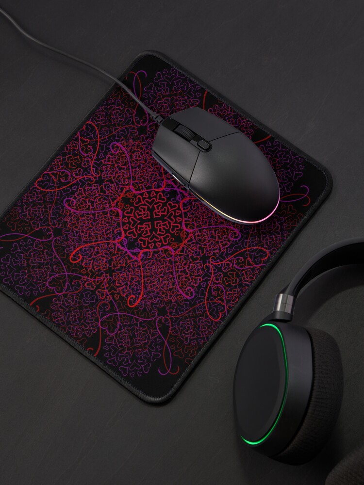 Alternate view of Lover Hearts Layered Paisley Pattern Mouse Pad
