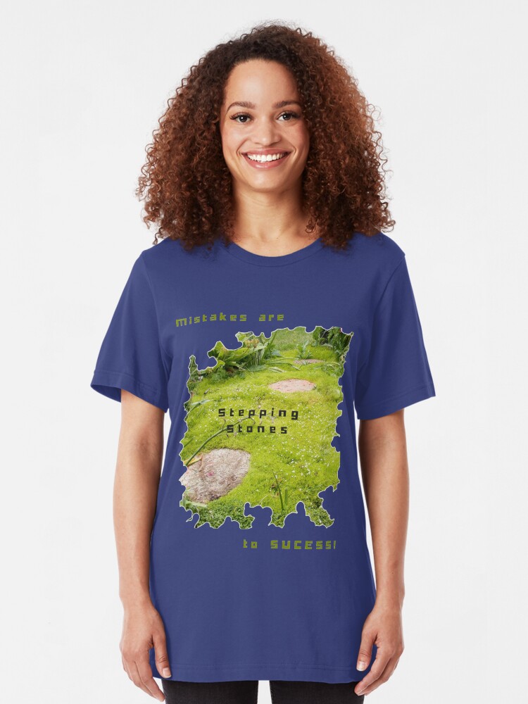 Alternate view of INSPIRATIONAL STEPPING STONE PATH TO SUCCESS Slim Fit T-Shirt