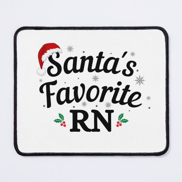 Item preview, Santas Favorite RN (black text) - Nurse Christmas - Merry Christmas with Santa Hat designed and sold by CaitU.