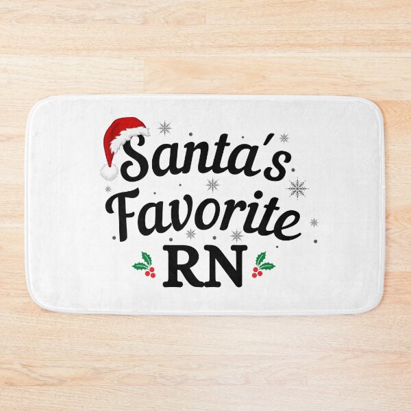 Item preview, Santas Favorite RN (black text) - Nurse Christmas - Merry Christmas with Santa Hat designed and sold by CaitU.