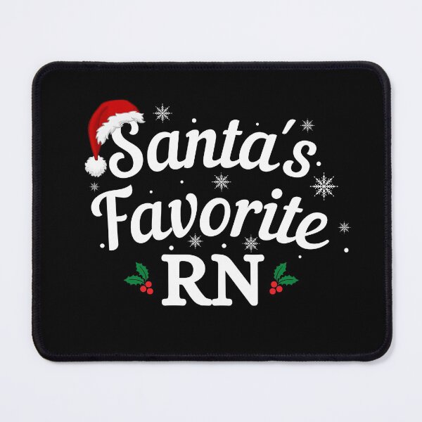 Item preview, Santas Favorite RN (white text) - Nurse Christmas - Merry Christmas with Santa Hat designed and sold by CaitU.