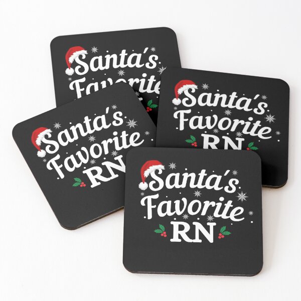 Item preview, Santas Favorite RN (white text) - Nurse Christmas - Merry Christmas with Santa Hat designed and sold by CaitU.