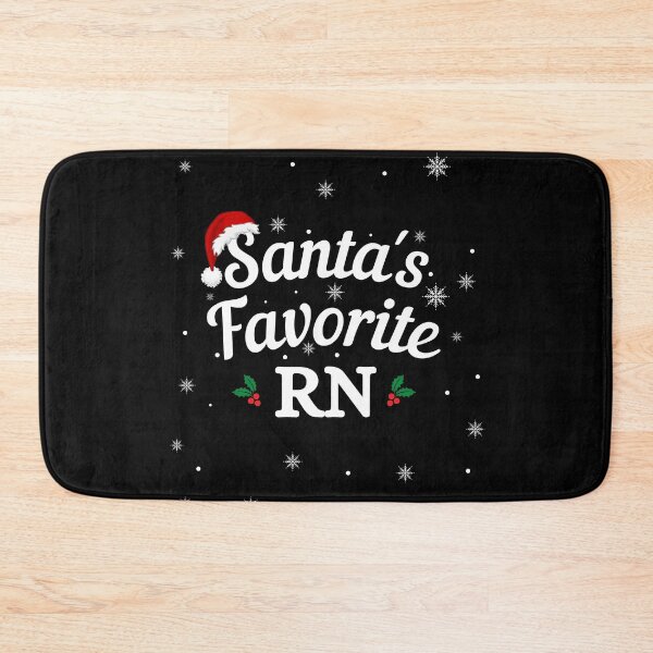 Item preview, Santas Favorite RN (white text) - Nurse Christmas - Merry Christmas with Santa Hat designed and sold by CaitU.