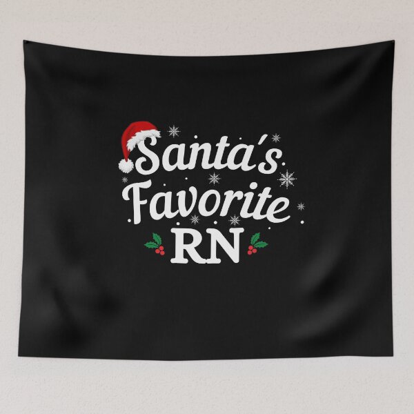 Item preview, Santas Favorite RN (white text) - Nurse Christmas - Merry Christmas with Santa Hat designed and sold by CaitU.