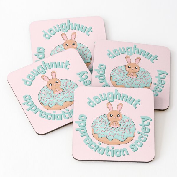 Item preview, Doughnut Appreciation Society Kawaii Bunny Rabbit Turquoise designed and sold by cashewdays.
