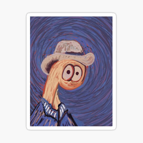 Thing 1 self portrait in the style of Vincent van Gogh Sticker