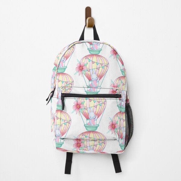 Item preview, cute bunny on a pink hot air balloon designed and sold by babanovaesha.