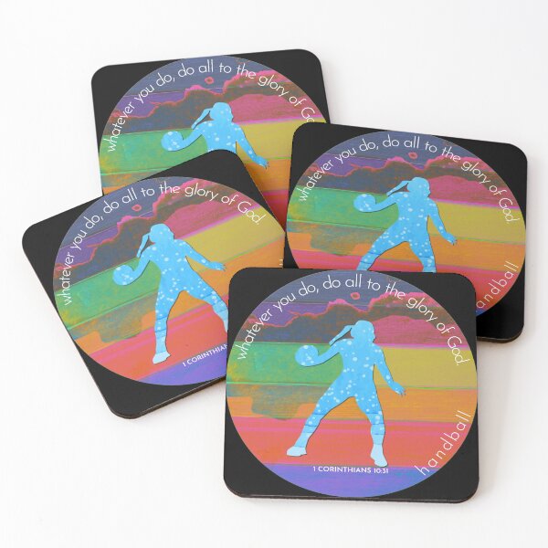 Item preview, Handball Bible Verse Silhouette Retro Vintage Watercolour Backdrop designed and sold by TheKingdomAttic.