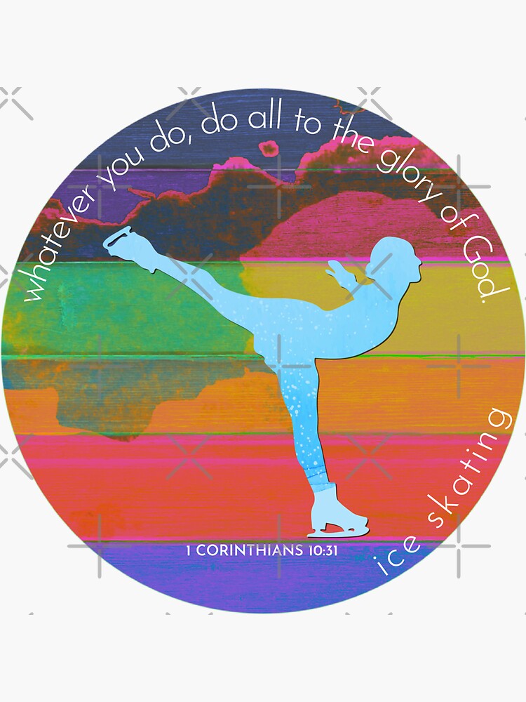 "Ice skating Bible Verse Silhouette Retro Vintage Watercolour Backdrop