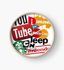 Logo Sticker Mashup Collage Clock