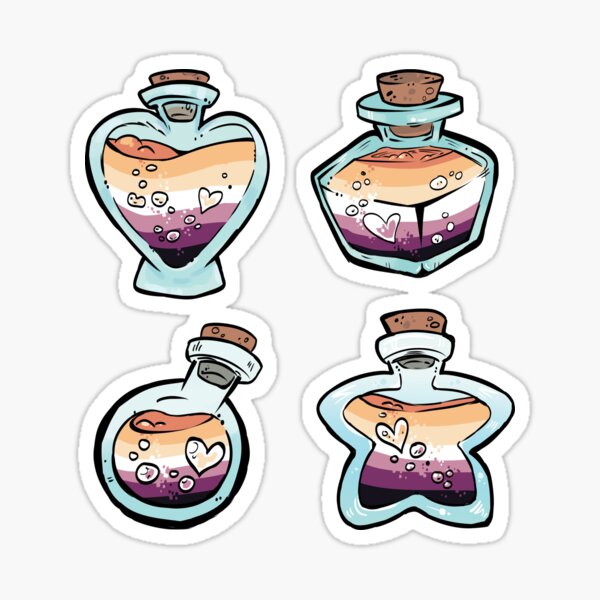 Potions Of Pride Nonbinary Lesbian Sticker For Sale By Ovaettr