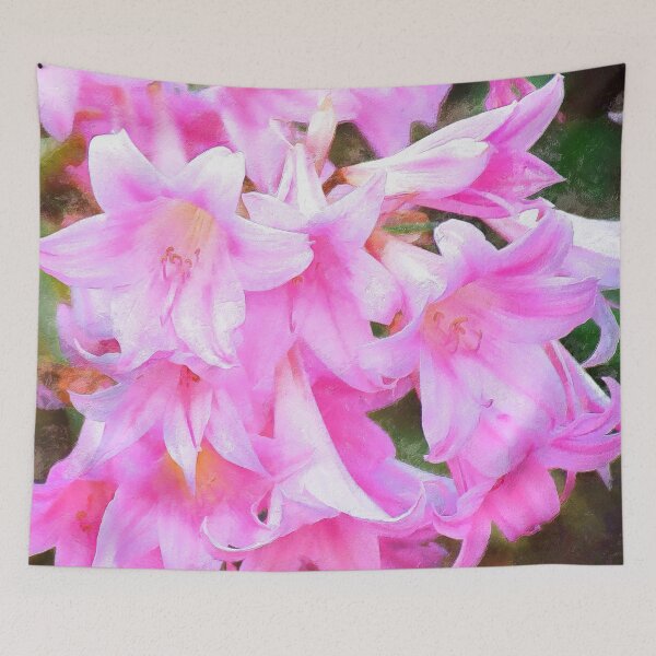 Item preview, Painterly Pink Belladonna Amaryllis Garden designed and sold by SeaChangeDesign.