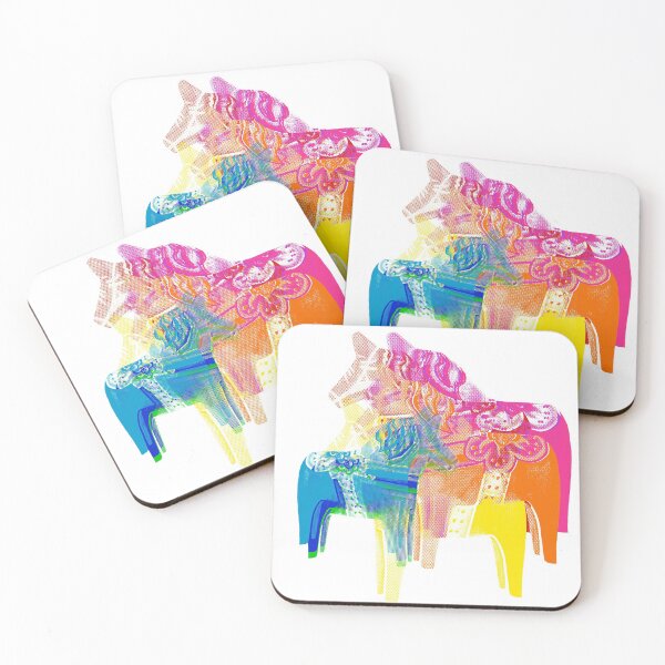 Item preview, POP ART Dala horses - colorful Scandinavian Christmas design designed and sold by HeyK.