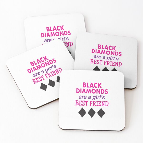 Item preview, 'Black Diamonds Are A Girl's Best Friend' (White) designed and sold by The Button Gal.