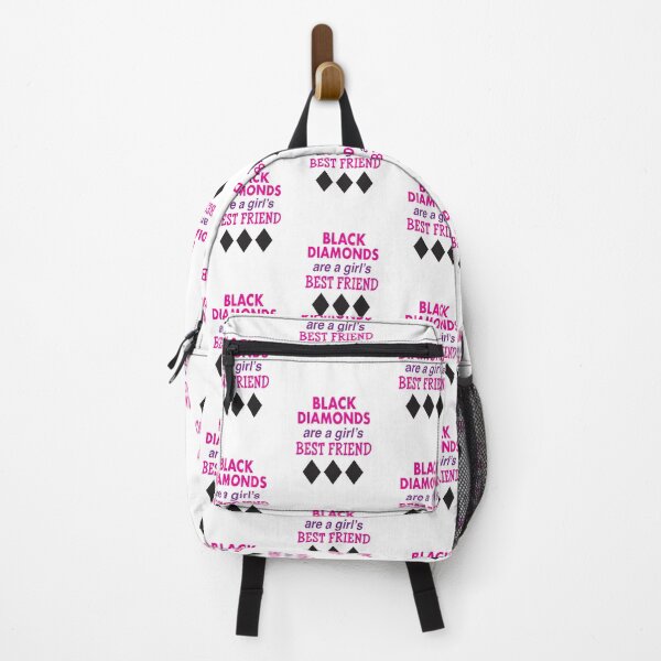 Item preview, 'Black Diamonds Are A Girl's Best Friend' (White) designed and sold by The Button Gal.