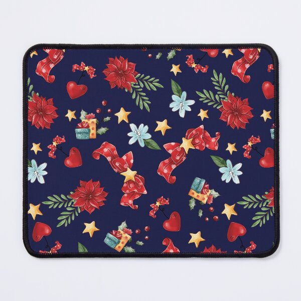 Item preview, Christmas pattern with red flowers and bells designed and sold by FunnyChameleon.