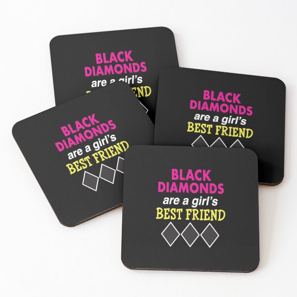 Item preview, 'Black Diamonds Are A Girl's Best Friend' (Black) designed and sold by The Button Gal.