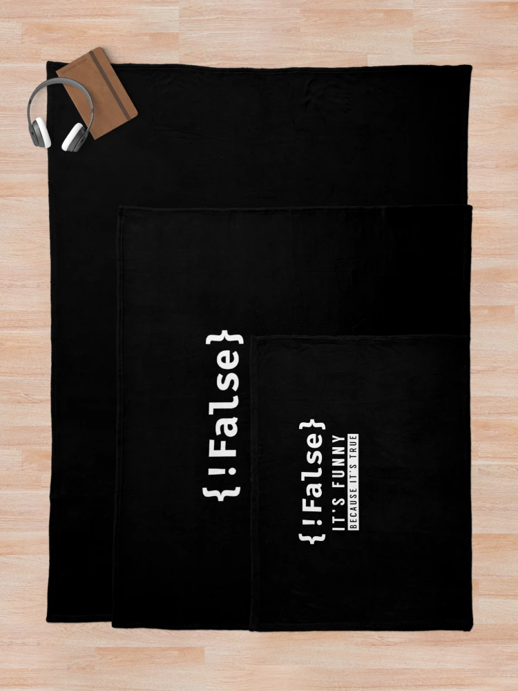 Thumbnail 5 of 6, Throw Blanket, Retro !False - Programmer Coding Code Coder Software designed and sold by TNMankdesign.