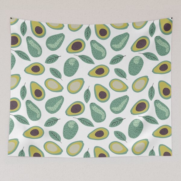Item preview, Modern decorative seamless with avocado and leaves designed and sold by CristaloHipp.