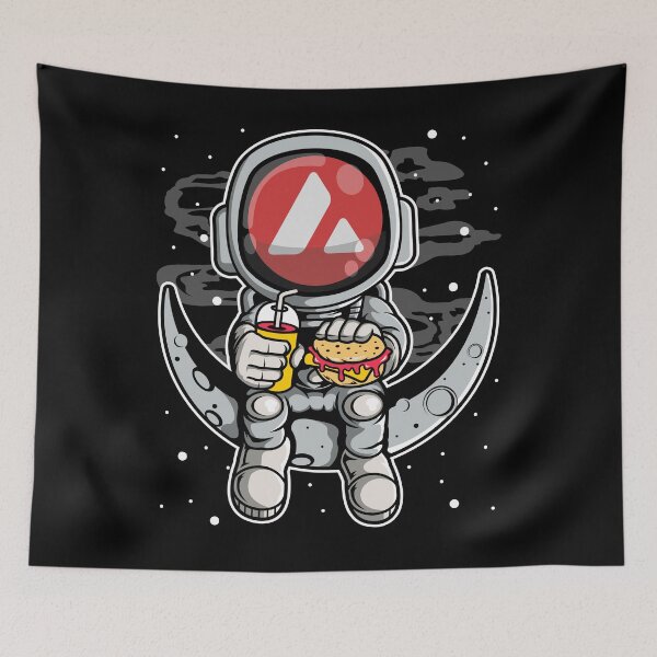Item preview, Astronaut Fastfood Avalanche Avax Coin To The Moon Crypto Token Blockchain Cryptocurrency Wallet designed and sold by JaxonBrown.