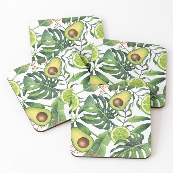 Item preview, Hand-painted watercolor green tropical on white designed and sold by CristaloHipp.