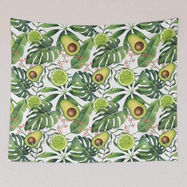 Item preview, Hand-painted watercolor green tropical on white designed and sold by CristaloHipp.