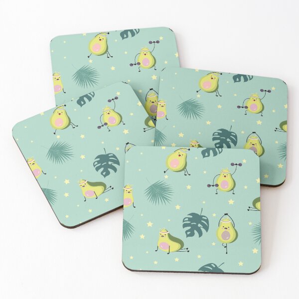 Item preview, Green avocado seamless with leaf and star designed and sold by CristaloHipp.