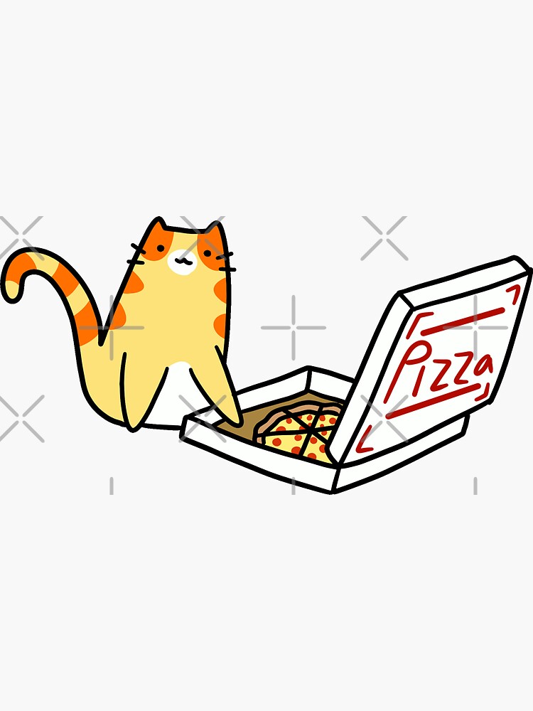 "Pizza Box Tabby Cat" Sticker for Sale by SaradaBoru Redbubble